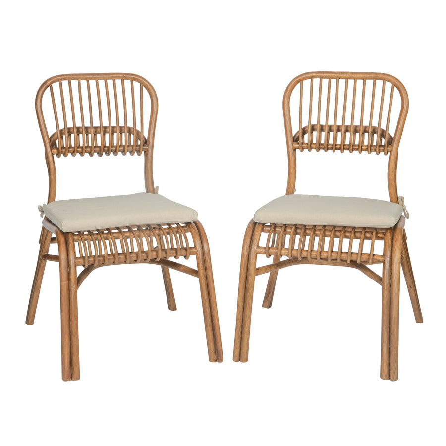 Sakha Rattan Dining Chair, Set of 2 Pieces, Brown Wash