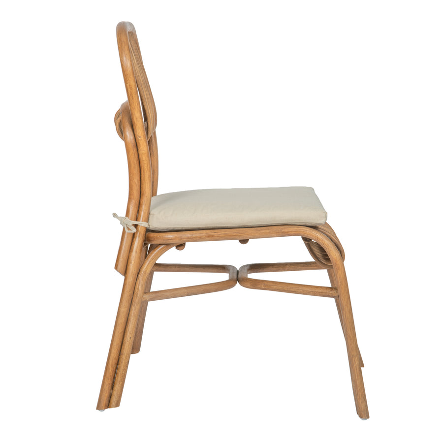 Sakha Rattan Dining Chair, Set of 2 Pieces, Brown Wash