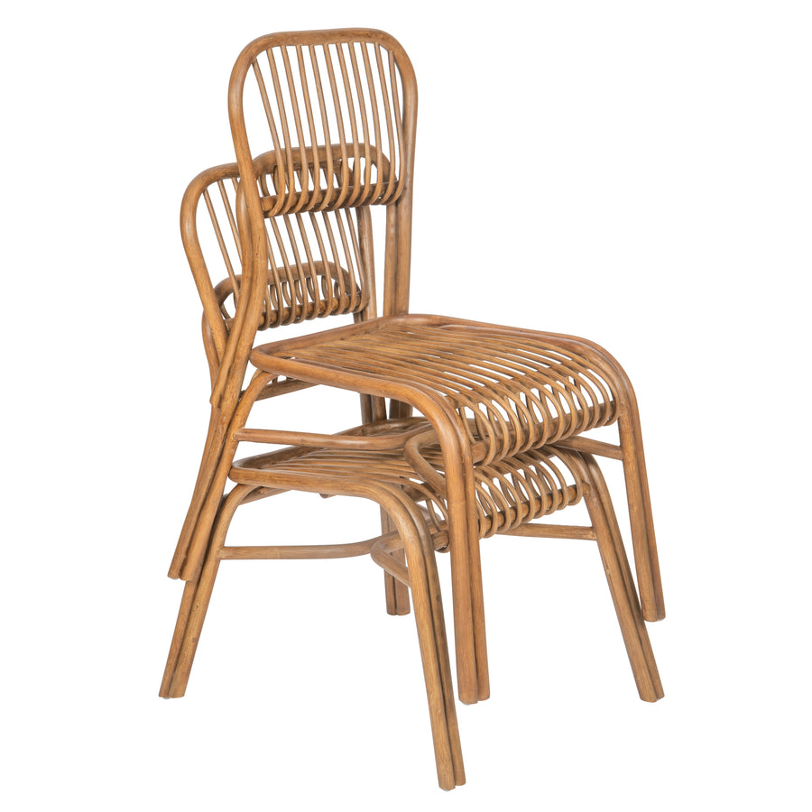 Sakha Rattan Dining Chair, Set of 2 Pieces, Brown Wash