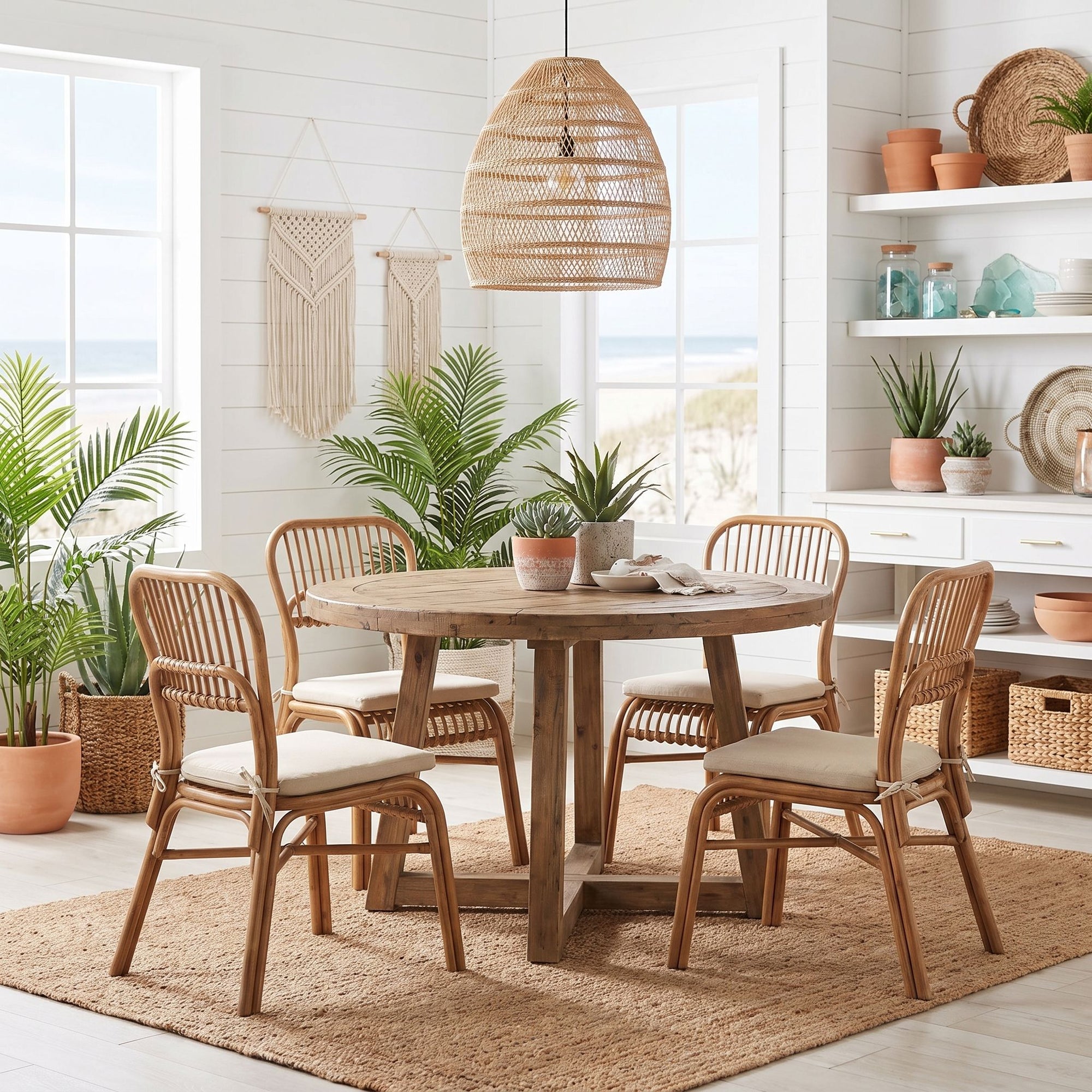 Sakha Rattan Dining Chair, Set of 2 Pieces, Brown Wash