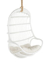 Kouboo Hanging Rattan Swing Chair With White Seat Cushion