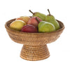 La Jolla White Pedestal Rattan Fruit Bowl