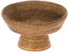 La Jolla Honey Brown Rattan Fruit Bowl Pedestal