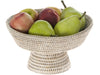 La Jolla White Pedestal Rattan Fruit Bowl