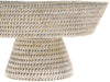 La Jolla White Pedestal Rattan Fruit Bowl