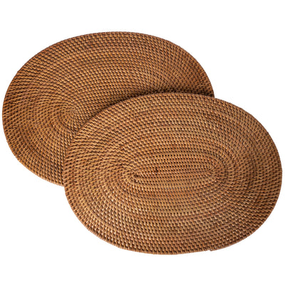 Loma Oval Rattan Placemat, Set of 2 Pieces