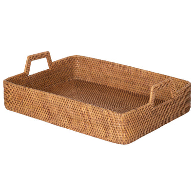 Loma Rectangular Rattan High Wall Serving Tray