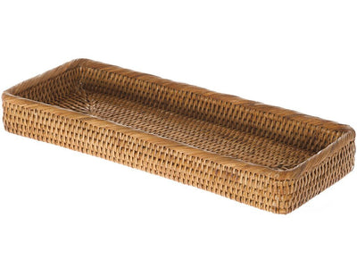 La Jolla Elongated Rattan Vanity Tray