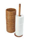 La Jolla Handwoven Rattan Toilet Roll Stand, 3 Rolls