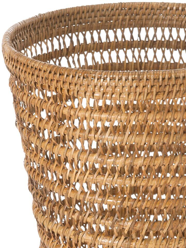 KOLWOVEN Wicker Trash Can with Lid in Bedroom, Bathroom - 3 Gallon Small  Trash Can in Office - Boho Woven Wicker Waste Basket - Office Garbage Cans  for Under Desk with Plastic Insert