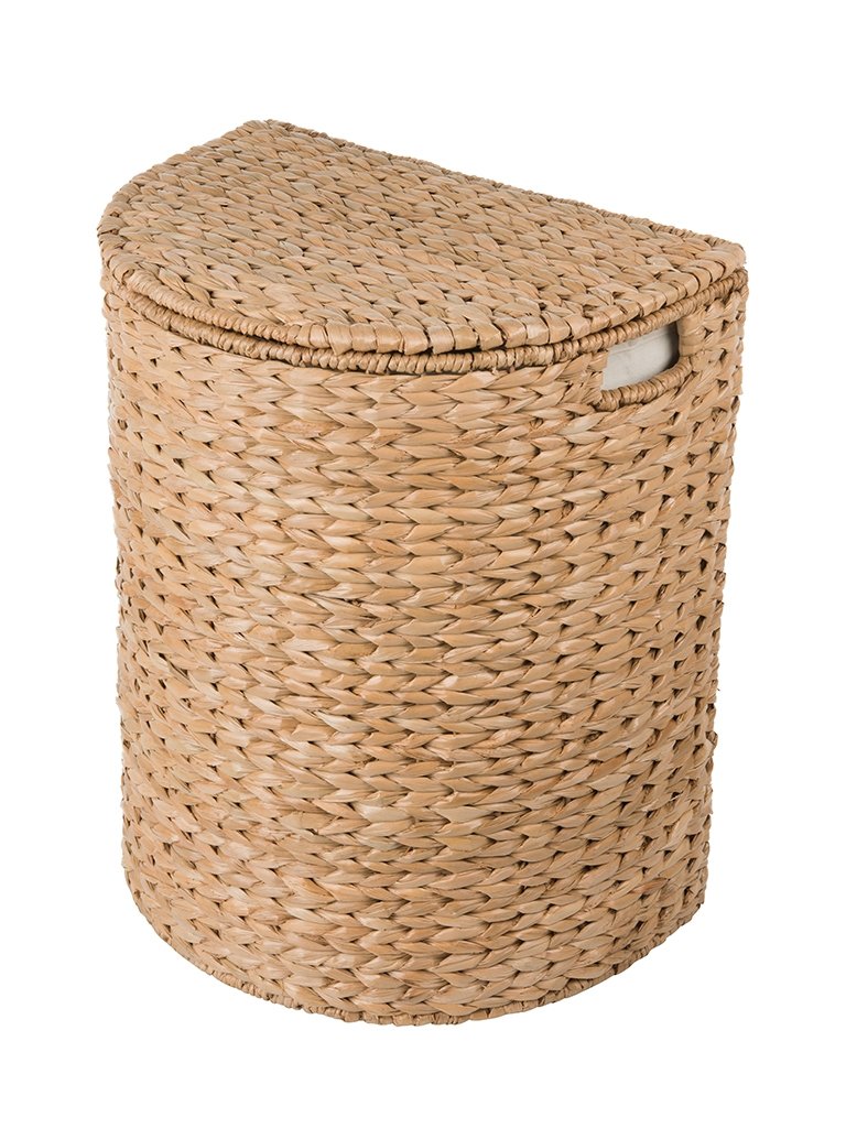 Sea Grass Half Moon Hamper and Laundry Basket with Removable Liner, Na