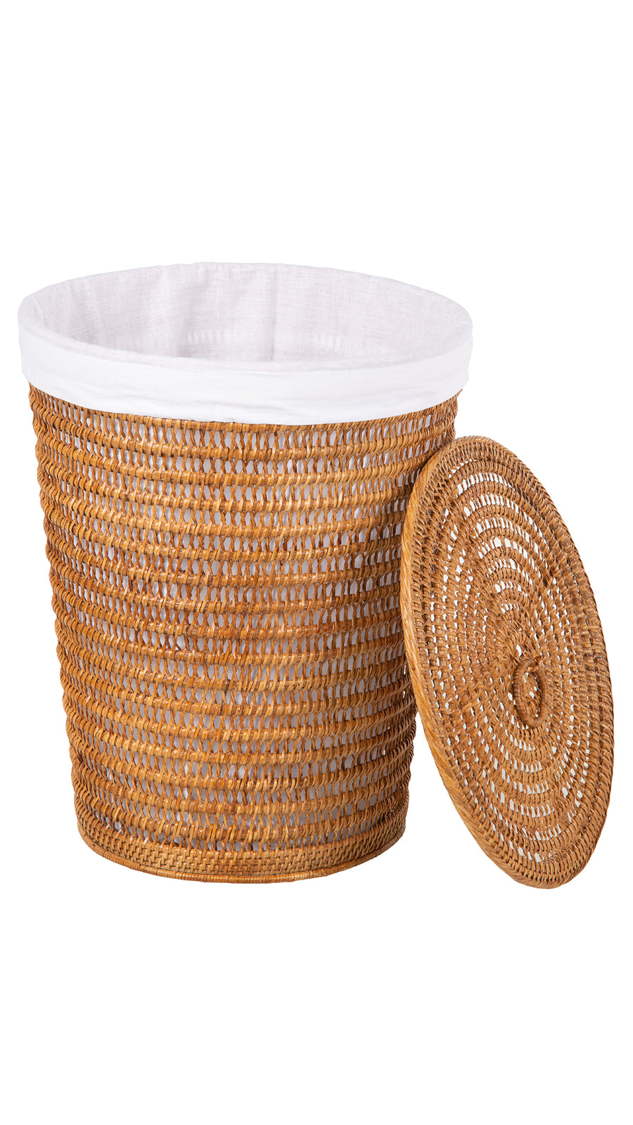 Cambria Rattan Laundry Mesh Hamper with Liner