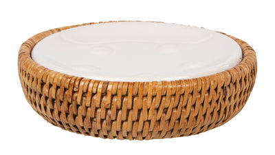 La Jolla Rattan Round Soap Dish