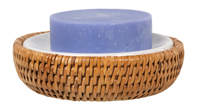 La Jolla Rattan Round Soap Dish