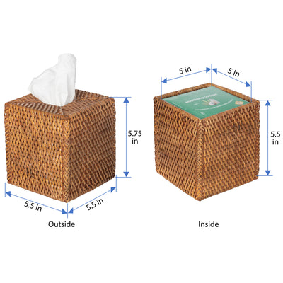 Loma Square Rattan Tissue Box Cover