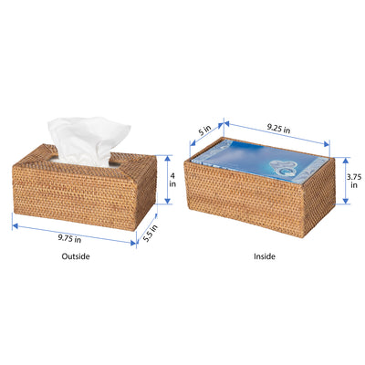 Loma Rectangular Rattan Tissue Box Cover