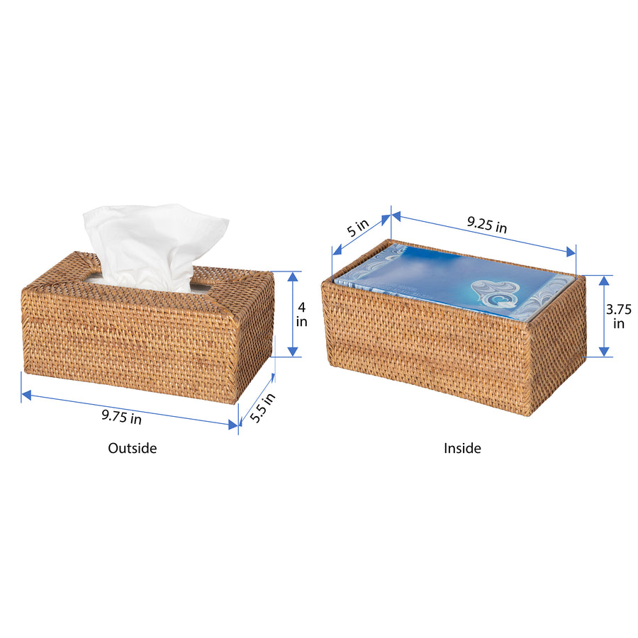 Loma Rectangular Rattan Tissue Box Cover