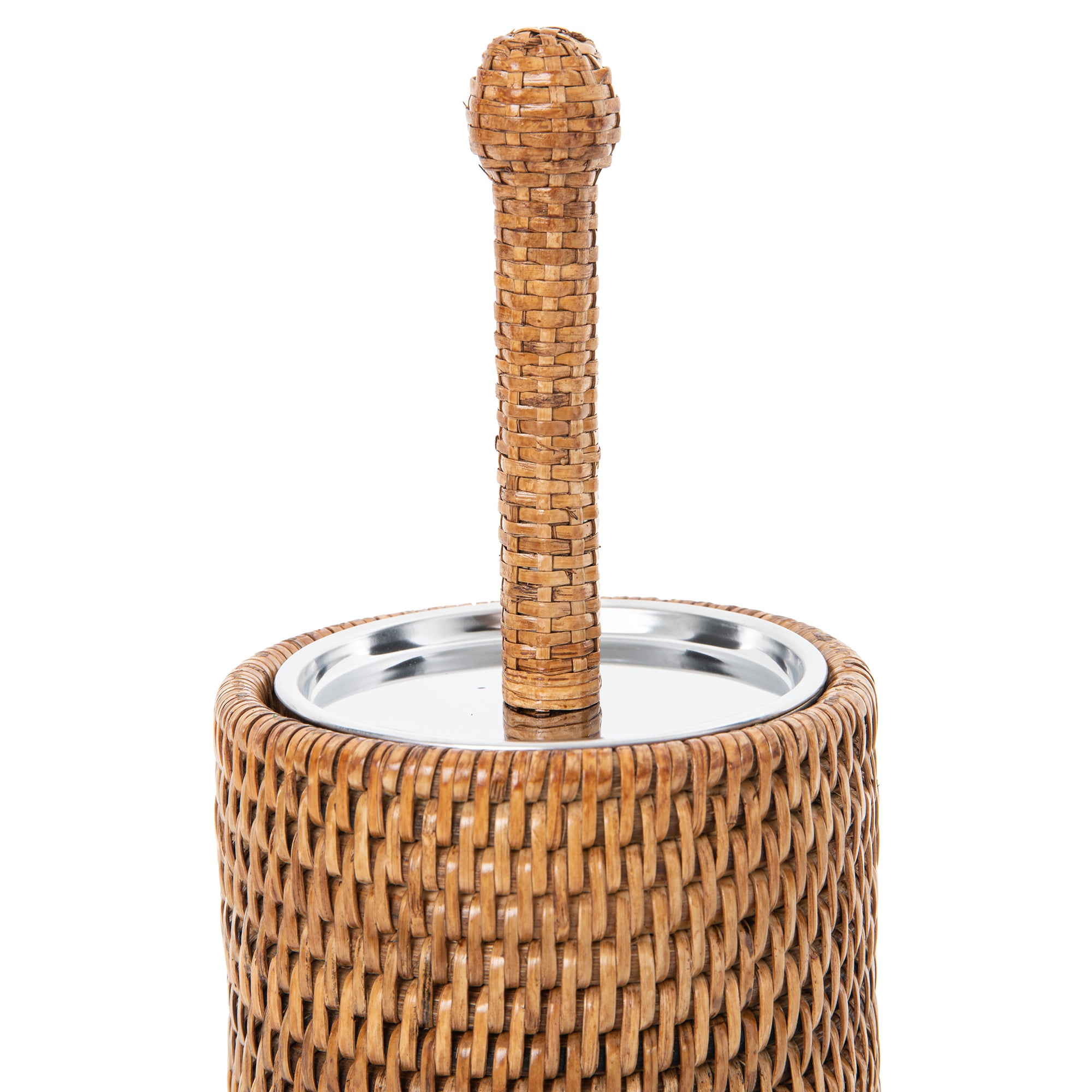 La Jolla Rattan Toilet Brush with Stand