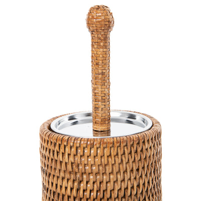 La Jolla Rattan Toilet Brush with Stand