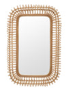 Rattan Coiled Rectangular Wall Mirror, Natural