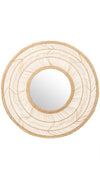 Luhu Round Cane Rib Decorative Wall Mirror