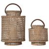 Cabo Decorative Rattan Candle Hurricane Lanterns, Natural