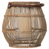 Baja Tulip Decorative Rattan Hurricane Lanterns, Natural