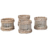 Baja Rattan Hurricane Candle Holder, White-Wash