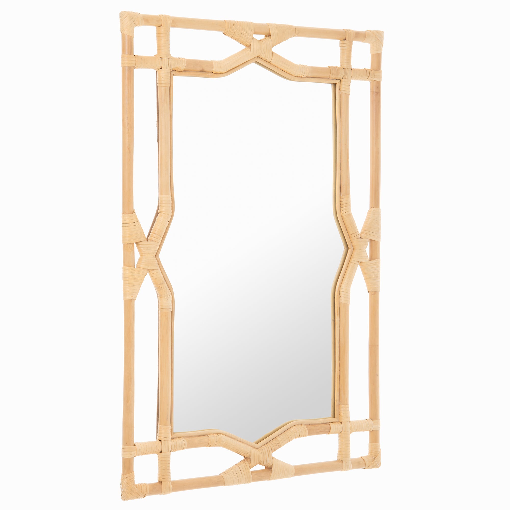 Rectangular Rattan Decorative Chippendale Wall Mirror