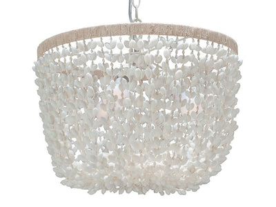 Inverted Pendant Lamp in Bubble Seashell, White