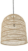 Luhu Open Weave Cane Rib Cloche Pendant Lamp, Natural