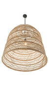 Luhu Open Weave Cane Rib Cloche Pendant Lamp, Natural