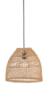 Luhu Open Weave Cane Rib Mini Bell Pendant Lamp, Natural, Small