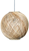 Cane Rib Ball Mesh Pendant Lamp, Natural