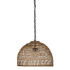 Luhu Open Weave All Weather Cane Rib Outdoor Dome Pendant Lamp