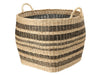 X-Large Striped Wicker Basket