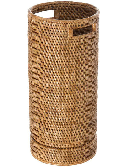 La Jolla Rattan Round Umbrella Stand with Water Catch