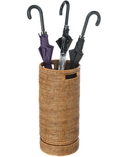 La Jolla Rattan Round Umbrella Stand with Water Catch