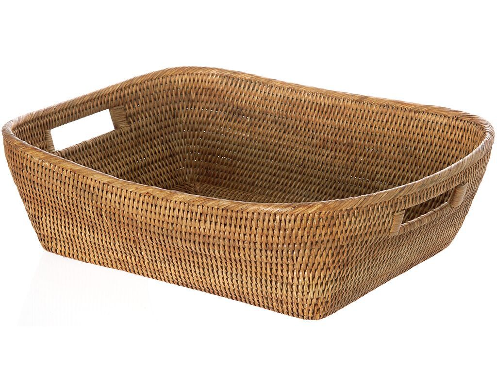 Kouboo La Jolla Rectangular Rattan Box, White-Wash Toilet Roll Storage Basket (1030101)