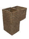 Sweater  Weave Handwoven Wicker Stair Step Basket, Rustic Brown