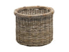 Rattan Kobo Round Log and Storage Basket, Gray