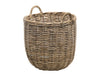 Rattan Kobo Round Storage Basket, Gray