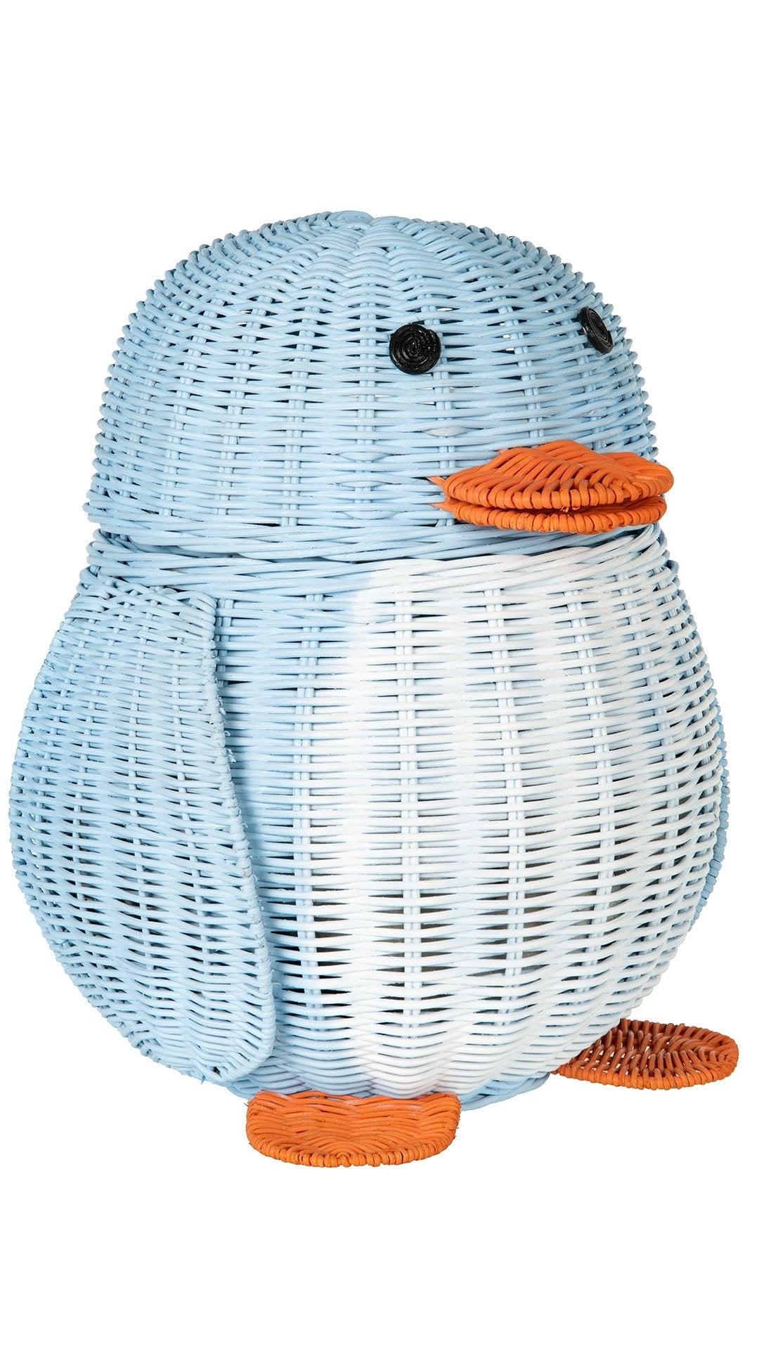 Wicker Penguin Basket, Multi-Color