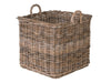 Kobo Square Rattan Basket, Gray