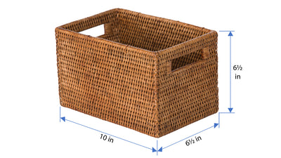 La Jolla  Rattan Shelf Basket with Handles