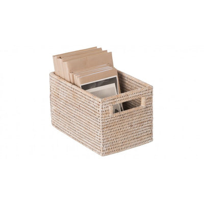 La Jolla  Rattan Shelf Basket with Handles