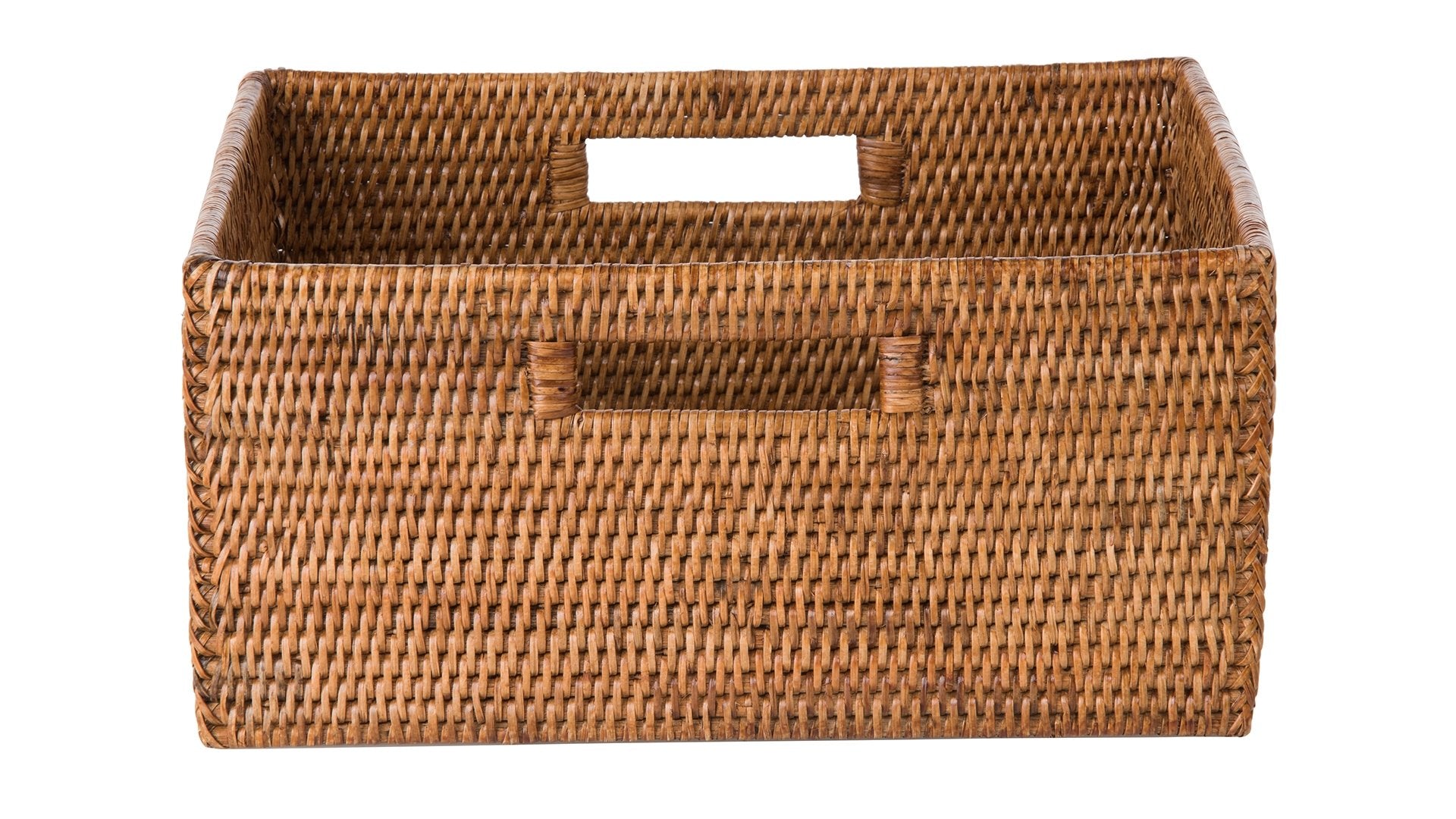 La Jolla  Rattan Shelf Basket with Handles