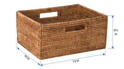 La Jolla  Rattan Shelf Basket with Handles