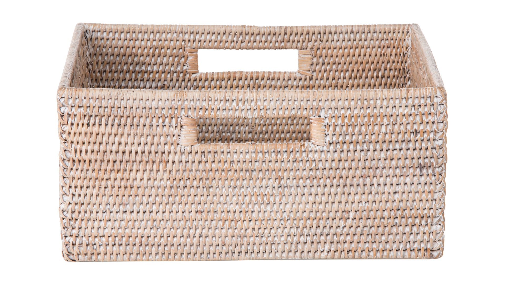 La Jolla  Rattan Shelf Basket with Handles