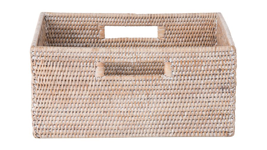 La Jolla  Rattan Shelf Basket with Handles